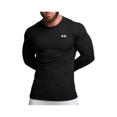 Imagem de Camiseta De Manga Longa Para Corrida Masculina De Secagem Rápida, Ajus