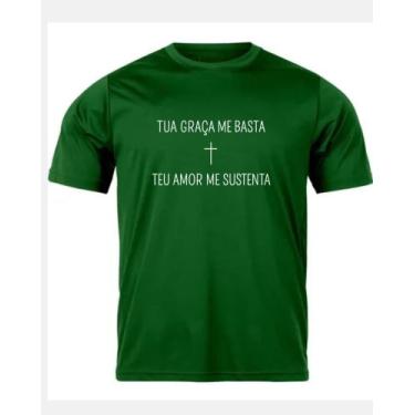 Imagem de Camiseta Fé Cristã Tua Graça Me Basta Teu Amor Me Sustenta 100% Algodã