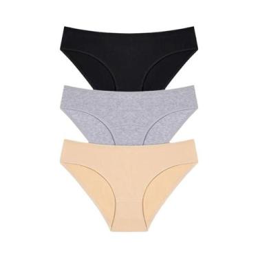 Imagem de Conjunto De Calcinhas De Algodão Femininas S-XL 8 Cores Sólidas Linger