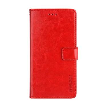 Imagem de Capa para Redmi Note 7,PU Couro magnético Flip telefone case compatível com Redmi Note 7 Capa,Design de carteira com furo para cartão -Red
