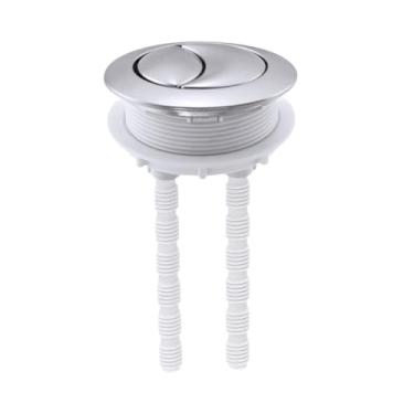 Imagem de Ｂｅｓｇａ Botão de descarga para caixa acoplada do vaso sanitário, botão duplo, acabamento eletrogalvanizado, para manutenção, compatível com furos de cerâmica