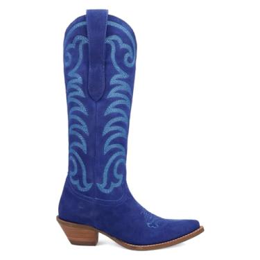 Imagem de Dingo Botas femininas casuais Movin' On Bordadas Snip Toe_DELETE DELETE Salto Alto Baixo 2,5-5 cm - Azul, Azul, 41
