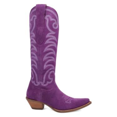 Imagem de Dingo Botas femininas casuais Movin' On Bordadas Snip Toe_DELETE DELETE Salto Alto Baixo 2,5-5 cm - Roxo, Roxa, 38