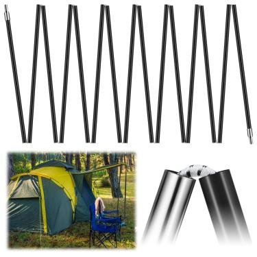 Imagem de Yaocom Hastes de fibra de vidro de 6 m 9,5 mm de substituição para postes de barraca pretos pré-montados peças de vara de acampamento para caminhadas ao ar livre acampamento mochila