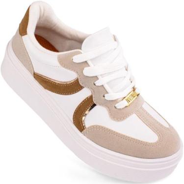 Imagem de Tênis Vizzano Feminino Casual Confortável Original 1339-346, Dourado, 