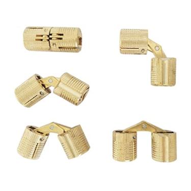 Imagem de Dobradiças 4 peças 8/10/12 mm dobradiças cilíndricas de barril de cobre armário oculto oculto dobradiças de latão invisível montagem para ferragens de móveis (cor: 31)