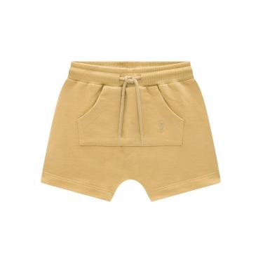 Imagem de Bermuda Bebê Menino em Moletinho Marrom Onda Marinha-Masculino