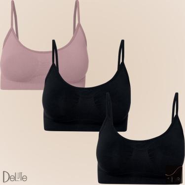 Imagem de Kit Com 3 Tops Nadador She Lingerie Feminino Sem Bojo Ajustável-Feminino