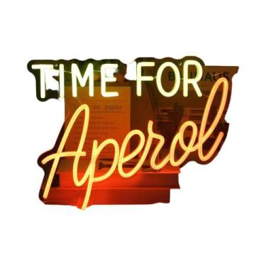 Imagem de Letreiro De Neon LED Com a Frase 'Time for Aperol' Para Bar Em Casa, M