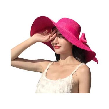 Imagem de Chapéu De Sol Feminino De Cor Sólida Com Aba Larga, Moda De Verão, Est