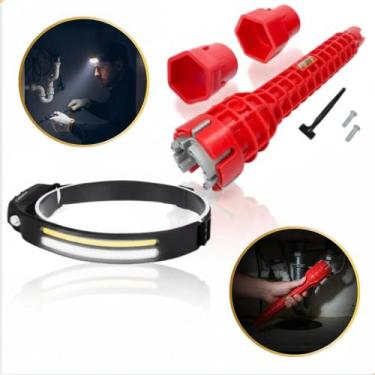 Imagem de Kit Chave Hidraulica Multifuncional E Lanterna De Cabeça Led - Bomder