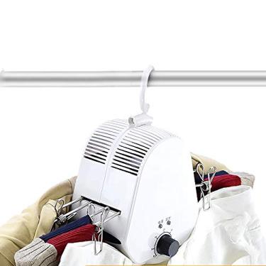 Imagem de LNLN Cabide elétrico para secadora de roupas secadoras de roupas elétricas, cabide portátil removível de 0 a 5 horas, pode ser sincronizado com suporte duplo para clima chuvoso ou úmido ou viagens, branco