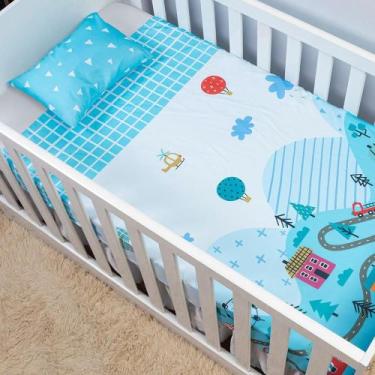 Imagem de Jogo De Lençol Berço 3 Peças - Micropercal 200 Fios - Mercado Bordado