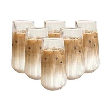 Imagem de Conjunto De Copos De Vidro Resistentes Ao Calor Com Listras Verticais 