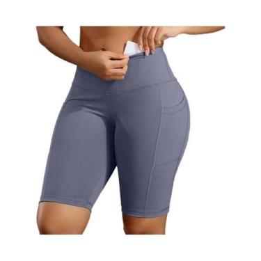 Imagem de Shorts Femininos De Treino Com Efeito Levanta Bumbum, Cor Sólida, 3 Bo