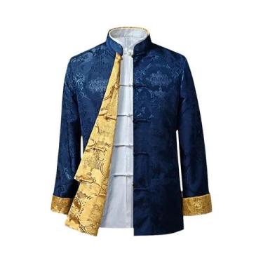 Imagem de Casaco Tradicional Chinês De Dragão Para Homens, Traje De Kung Fu Para