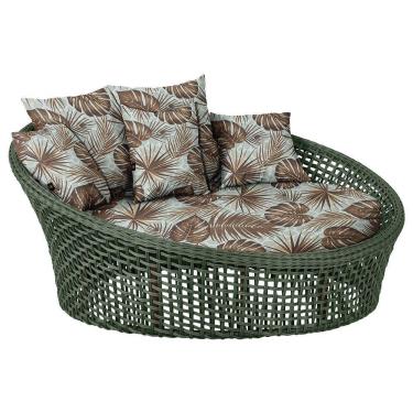 Imagem de Chaise Hungria Pintura Marrom Corda Náutica E6 Trama Verde