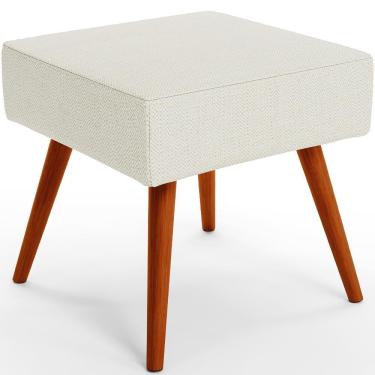 Imagem de Puff Banqueta Decorativa Com Pés Palito Linho Champagne