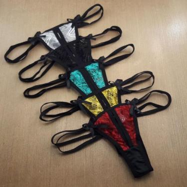 Imagem de Tanga Tiras Laterais - De Prazer, Viés preto, M