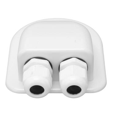 Imagem de ZJchao Tampa da Caixa de Convés, Glândula de Entrada Solar, Entrada Dupla de Cabo, Ip68, à Prova d'água, Acessório de Carcaça de Montagem Em Abs para Iate Rv (Branco)