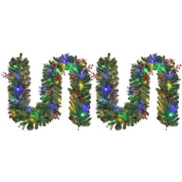 Imagem de Guirlanda de Natal HOYECHI Pré-iluminada 2 unidades de 2,7 m com 50 Lu
