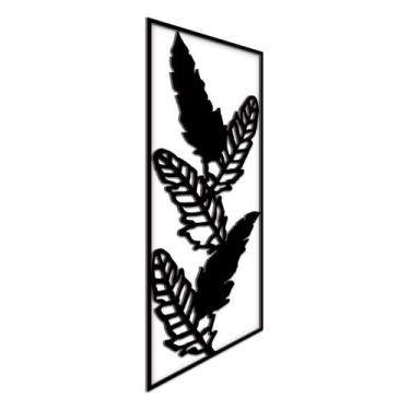 Imagem de Quadro Alto Relevo Mdf 28X22Cm Quarto E Sala Folhas - JABB