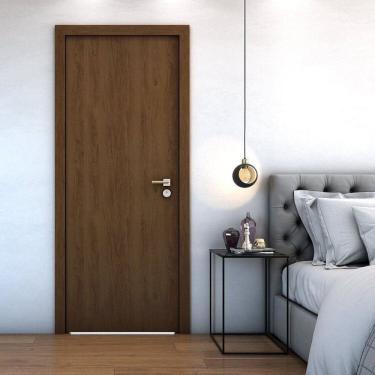 Imagem de Kit 2 Folhas de Porta de Madeira Lisa 210x60cm Espessura 3,5cm Valuchi Imbuia