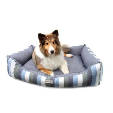 Imagem de Cama Eco Retangular para Cachorro e Gato Pet - Bichinho Chic, Azul, GG