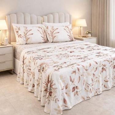 Imagem de Jogo Cama King Size Algodao Juliette Tecido Estampado Premium CONFORT 