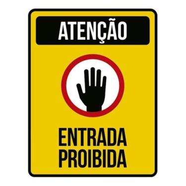Imagem de Kit 5 Placas Sinalização - Atenção Entrada Proibida Mão - Sinalizo