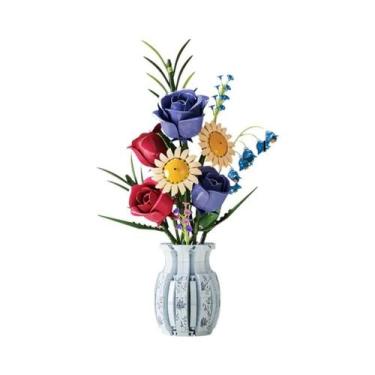 Imagem de Blocos De Montar De Flores Eternas Românticas: Rosa, Orquídea, Girasso