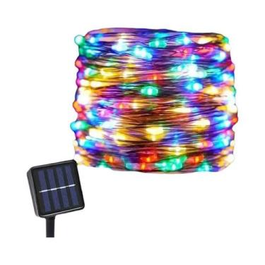 Imagem de Luzes De Fada Solares RGB De 32m Para Exterior, 300 LEDs, 8 Modos, Fio