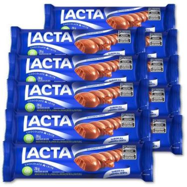 Imagem de Chocolate Ao Leite Lacta Kit 10 Barrinhas 28G