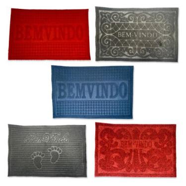 Imagem de Capacho 58x38cm Antiderrapante para Porta Pequeno - Sortidos - Giftuti