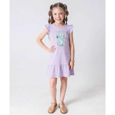 Imagem de Vestido Infantil Stitch Disney Tam 4 a 10 Roxo-36061, Roxo, 4