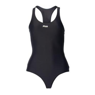 Imagem de Maiô Feminino Fila Austrália Nadador UV Preto/Branco, Preto, Branco, P