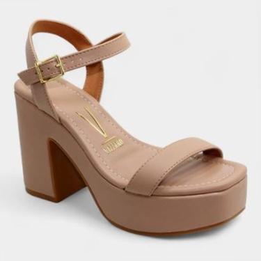 Imagem de Sandália Plataforma Vizzano Salto Grosso Tira Única Feminino-Feminino