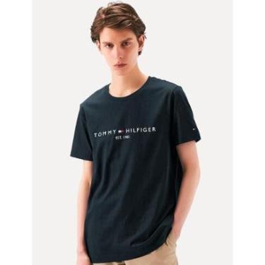 Imagem de Camiseta Tommy Hilfiger Masculina Core Logo Azul Marinho-Masculino
