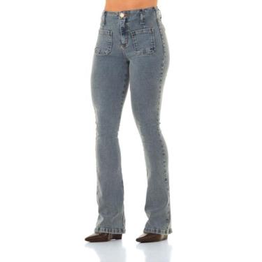 Imagem de Calça Jeans Feminina Arauto Bootcut, Azul médio, 34