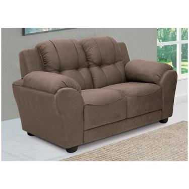 Imagem de Sofá 2 Lugares Suede Adágio Linoforte, Marrom, 2 lugares