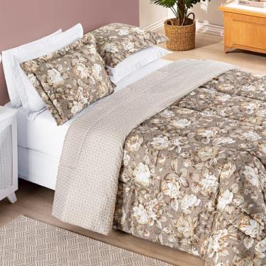 Imagem de Kit edredom bouti casal king 3 peças - MAYRA ENXOVAIS, CAQUI