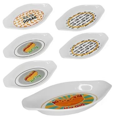 Imagem de Conjunto 6 Pratos Para Hot Dog Cachorro Quente Formato de Canoa - WARI