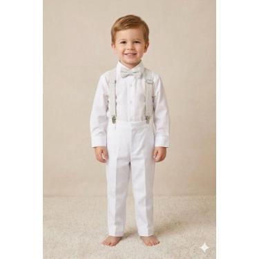 Imagem de Roupa Batizado Infantil Menino Casamento Formatura Papilloo, Bege-clar