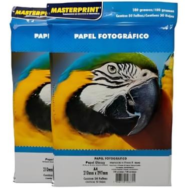 Imagem de Papel Fotográfico 180 G Glossy Brilho A4 100 Folhas A Prova D'Água Masterprint