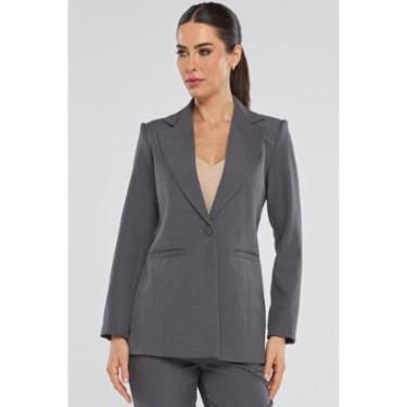 Imagem de Blazer PKS Alfaiataria Melange Cinza-Feminino