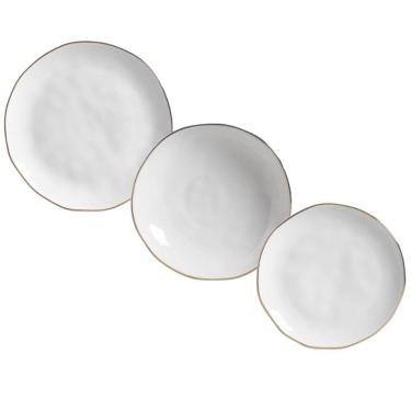 Imagem de Jogo de Pratos 18 Peças Orgânico New White Gold Porto Brasil