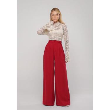 Imagem de Calça Alfaiataria Wide Leg Vinho Salvatore, G