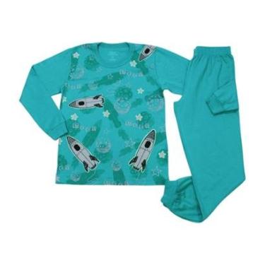 Imagem de Pijama Longo Infantil Estampa Foguete Brilha no Escuro 9325 - Bicho Bagunça-Masculino