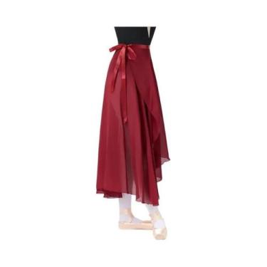 Imagem de Saia De Ballet Longa Em Chiffon Preto Para Mulheres, Ajustável Com Laç