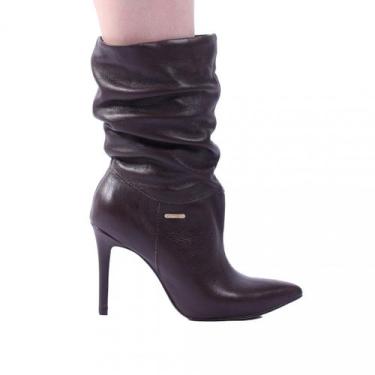 Imagem de Bota Em Couro Feminina Bottero de Salto Fino 378201, Marrom escuro, 36